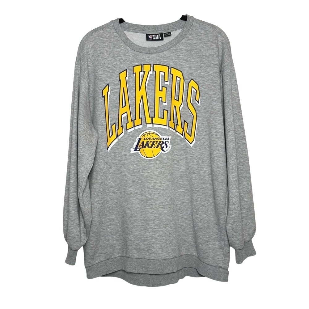3/$20 💥NBA Lakers Basketball Gray Crewneck Sweatshirt Athleisure‎ Casual Relaxed